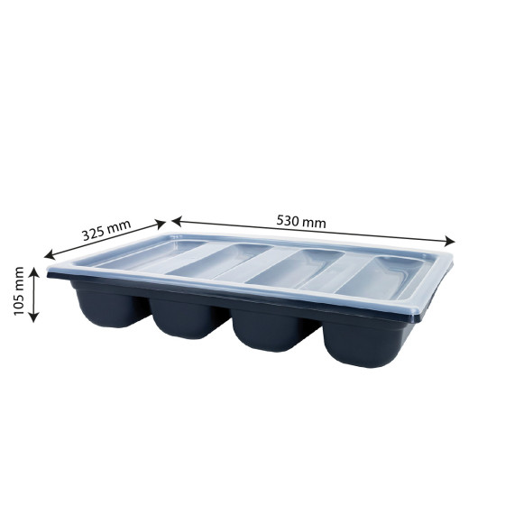 Range-couverts avec couvercle GN 1/1