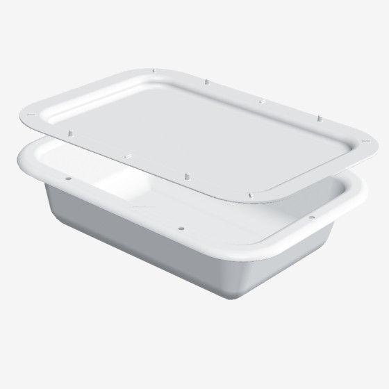 Couvercle demi bac à diviseuse 400 x 300 - 7 L - blanc
