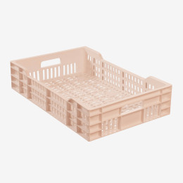 Caisse ajourée avec poignées empilable 600 X 400 25 L - rose