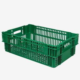 Perforated crate 600 x 400 in recycled HDPE