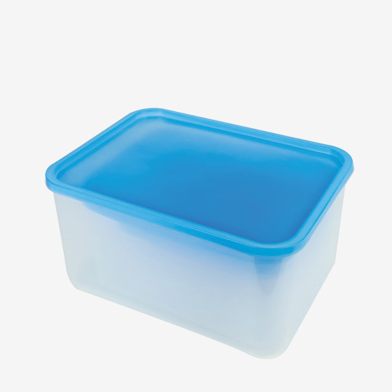 Boîte hermétique translucide + couvercle bleu