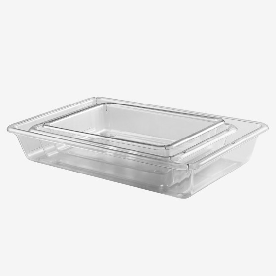 Flat tray in ABS - clear