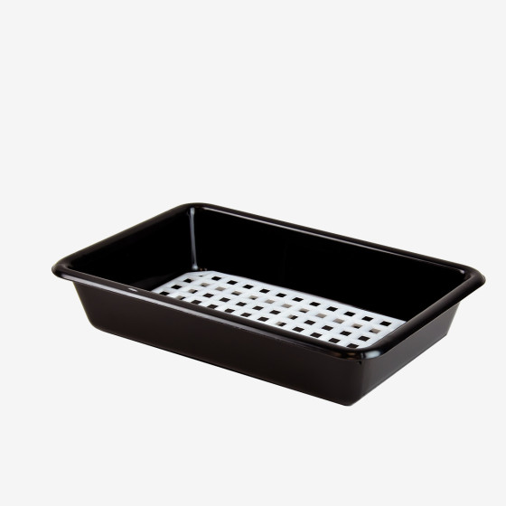 Black flat tray