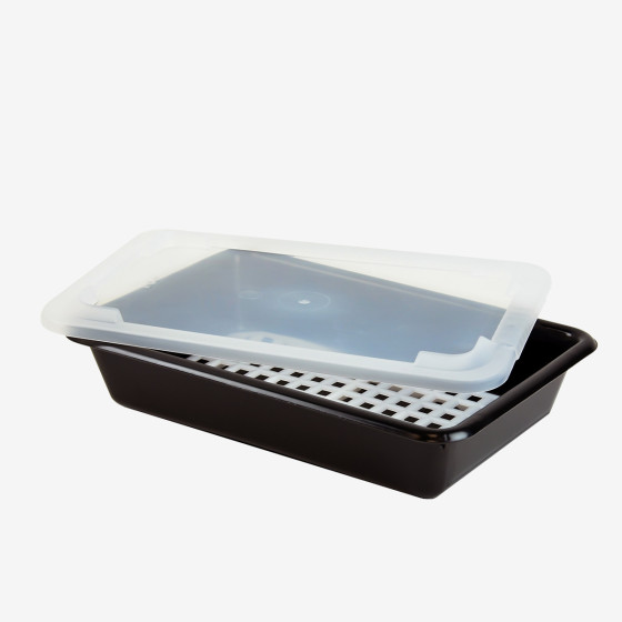 Black flat tray