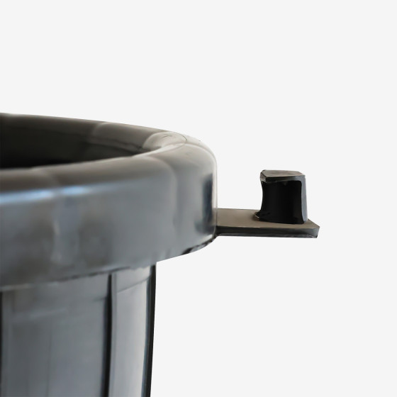 Eco-sustainable round bin with lockable lid - 50 L and 80 L - black