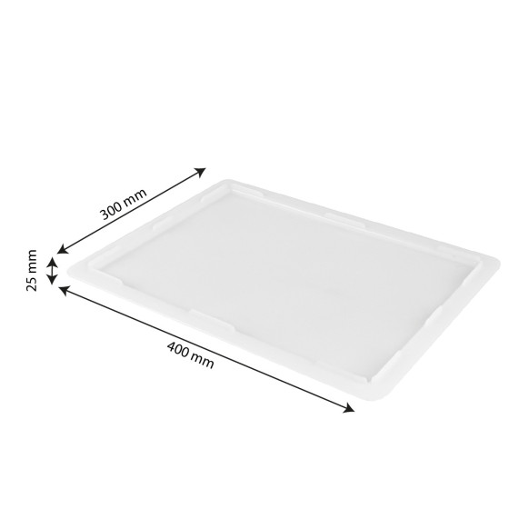 Lid for half dough container - 400 x 300 mm - white