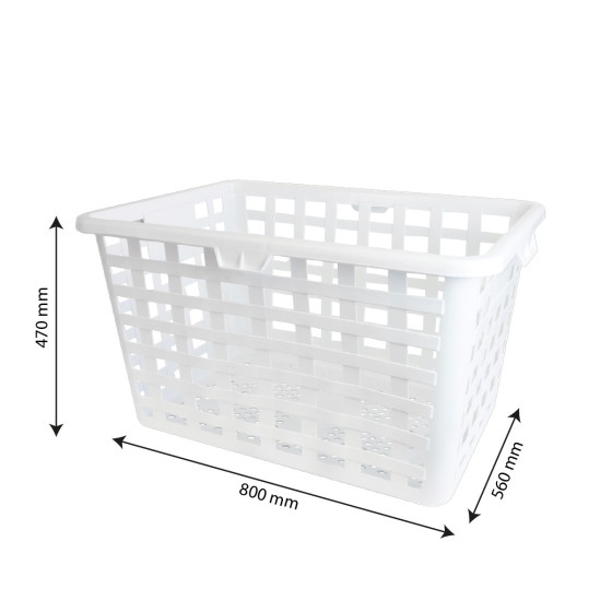 Manne grand modèle 800 x 560 x 470 mm - 112 L - blanc