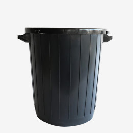 Round eco-sustainable bin - 80 L - black