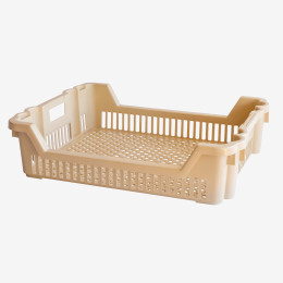 Stackable perforated pastry case 620 x 500 x 155 mm - 33 L - beige