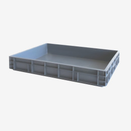 Stackable reinforced container 800 x 600 x 130 mm - 45 L - grey