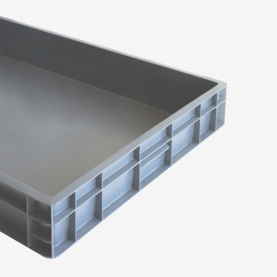 Bac renforcé empilable 800 x 600 x 130 mm - 45 L - gris