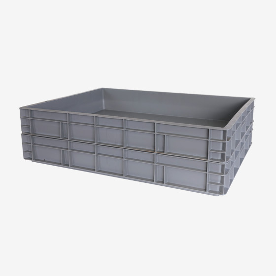 Bac renforcé empilable 800 x 600 x 130 mm - 45 L - gris
