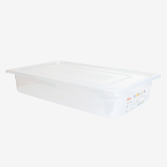 Bac gastronorme GN1/1 HACCP + couvercle - 100 mm - 13 L - Lot de 2