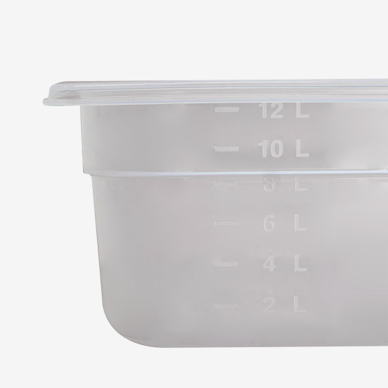 Bac gastronorme GN1/1 HACCP + couvercle - 100 mm - 13 L - Lot de 2