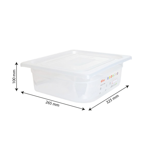 Gastronorm container + lid - GN1/2 HACCP - 100 mm - 6 L - Set of 2