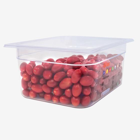 Bac gastronorme GN1/2 HACCP + couvercle - 150 mm - 9 L - Lot de 2