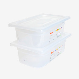 Gastronorm container + lid - GN1/3 HACCP - 100 mm - 3,8 L - Set of 2