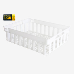 Stackable nestable openwork crate 400 x 300 x 120 mm - 13 L - 2 colours