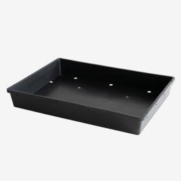 Eco-sustainable seedling tray with holes 565 x 425 x 80 mm - 15 L - black