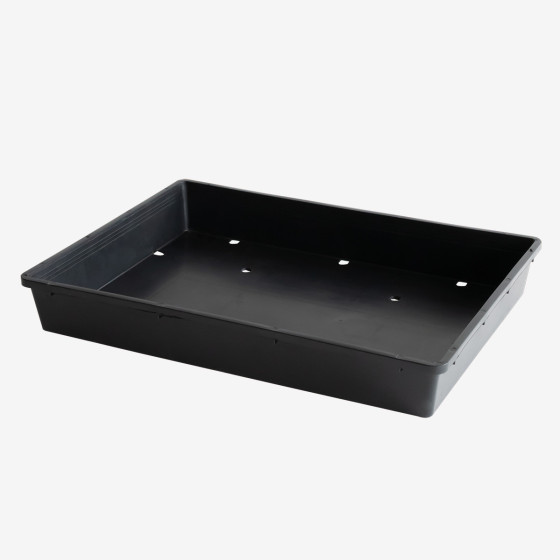 Bac a semis éco-durable avec trous 565 x 425 x 80 mm - 15 L - noir