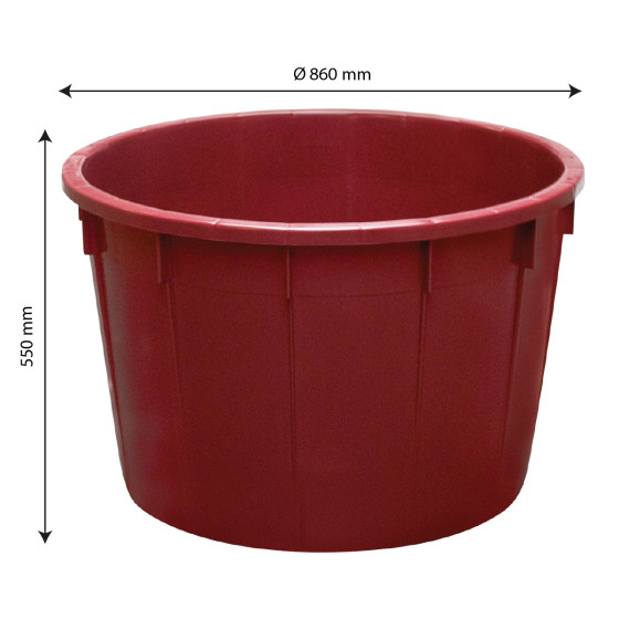 Baquet rond renforcé - de 110 L à 500 L - bordeaux