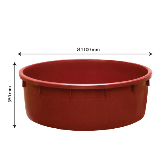 Baquet rond renforcé - de 110 L à 500 L - bordeaux