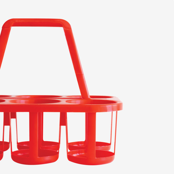 Basket for Bottles 6 x 1 L - Red
