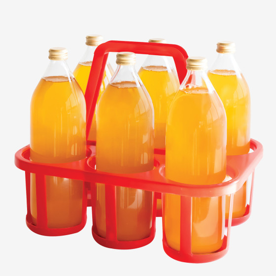 Basket for Bottles 6 x 1 L - Red