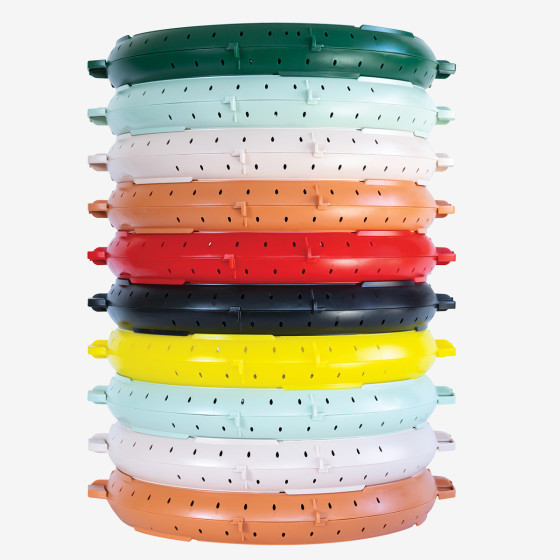 Boîte ronde réutilisable - 6 couleurs