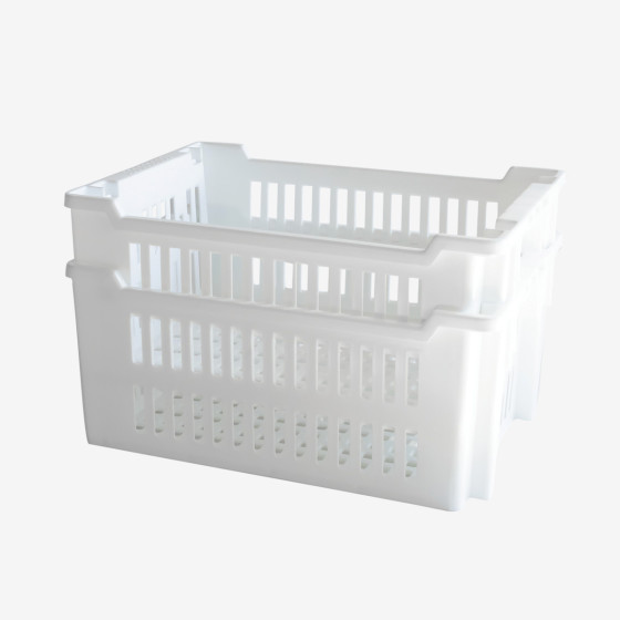Stackable nestable openwork crate 400 x 300 x 175 mm - 14 L - 2 colours