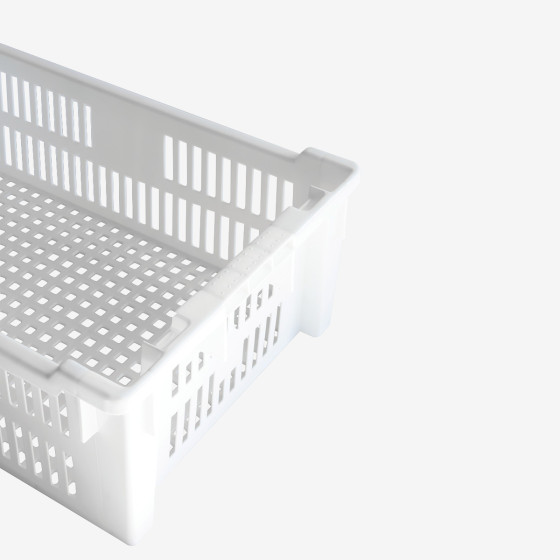 Perforated stackable nestable crate 600 x 400 x 200 mm - 30 L - 2 colours