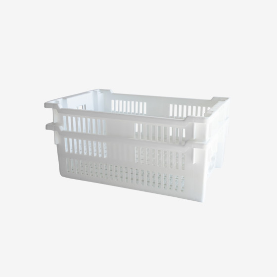 Perforated stackable nestable crate 600 x 400 x 200 mm - 30 L - 2 colours