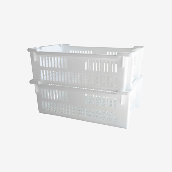 Perforated stackable nestable crate 600 x 400 x 200 mm - 30 L - 2 colours
