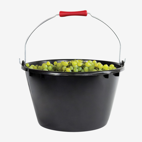 Round eco-friendly durable bucket - Ergo handle - 15 L - black