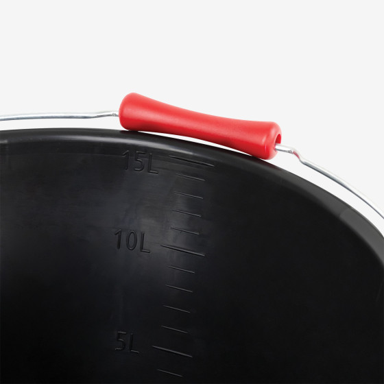 Round eco-friendly durable bucket - Ergo handle - 15 L - black