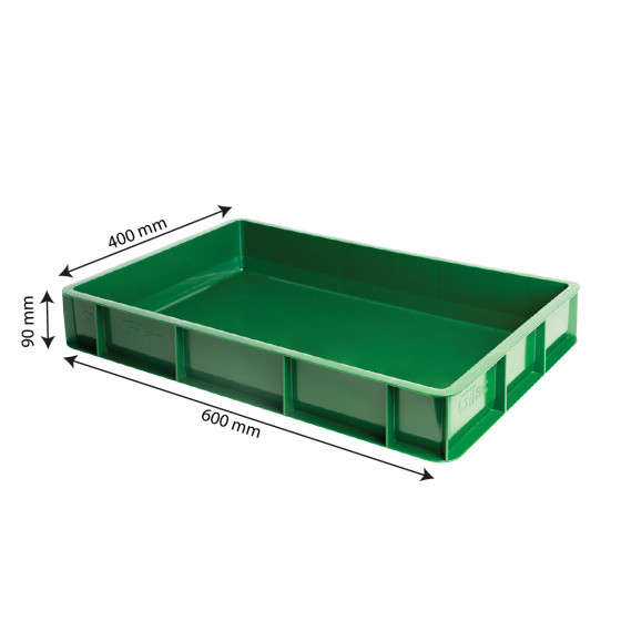 Caisse pleine en PEHD recyclé 600 x 400 mm - 15 L
