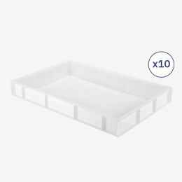 Set of 10 dough containers 600 x 400 x 76 mm, 14 L - white