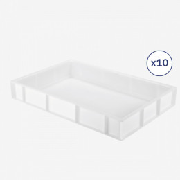 Set of 10 dough containers 600 x 400 x 90 mm, 15 L - white