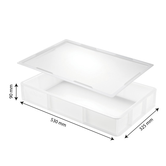 Lot bac à pâtons GN1/1 + couvercle - blanc