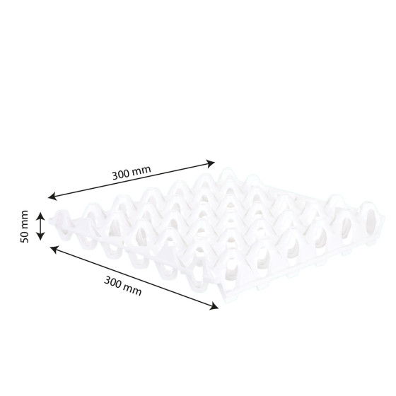 Eggs tray - 30 eggs - 300 x 300 x 9 - white