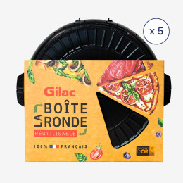 5 boîtes rondes réutilisables avec packaging