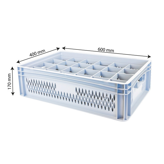 Transport crate for glasses diameter 85 mm  24 glasses  4 sizes