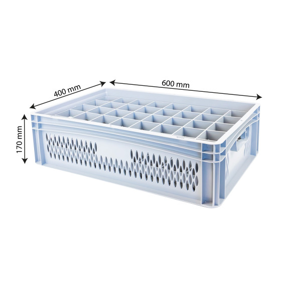 Caisse de transport pour verres 66 mm de diamètre - 40 verres - 4 formats