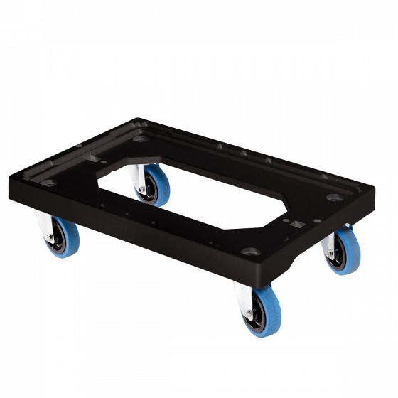 4 silent pivoting wheel dolly -  steel wheel housing