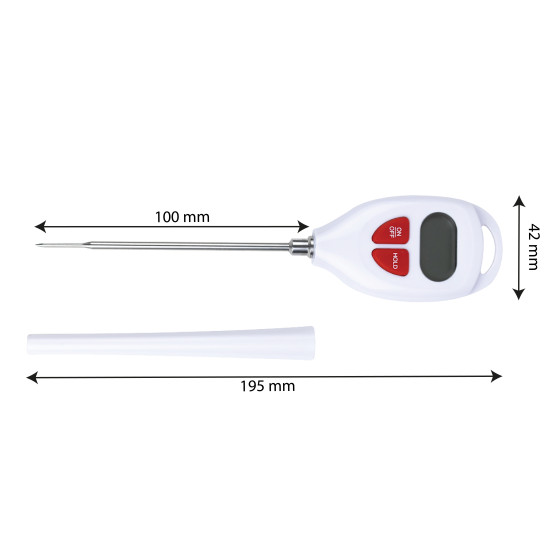 Waterproof stainless steel probe thermometer 100 mm  HACCP compliant Waterproof stainless steel probe thermometer 100 mm  HACCP compliant