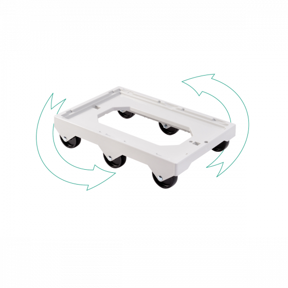 6-wheel dolly - steel shaft