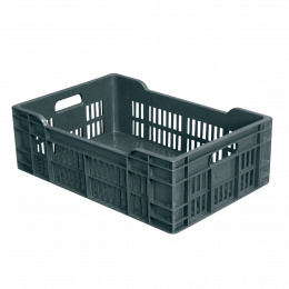 Perforated crate with solid bottom - 600 x 400