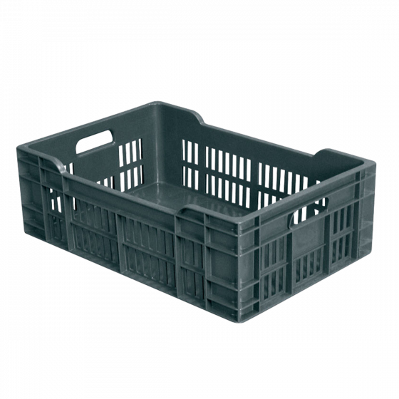 Perforated crate with solid bottom - 600 x 400
