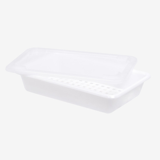 Bac plat HACCP avec grille + couvercle