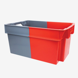 Bac empilable emboîtable 600 x 400 -  gris/rouge